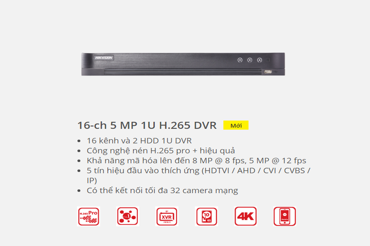 Đầu ghi hikvision 16 kênh