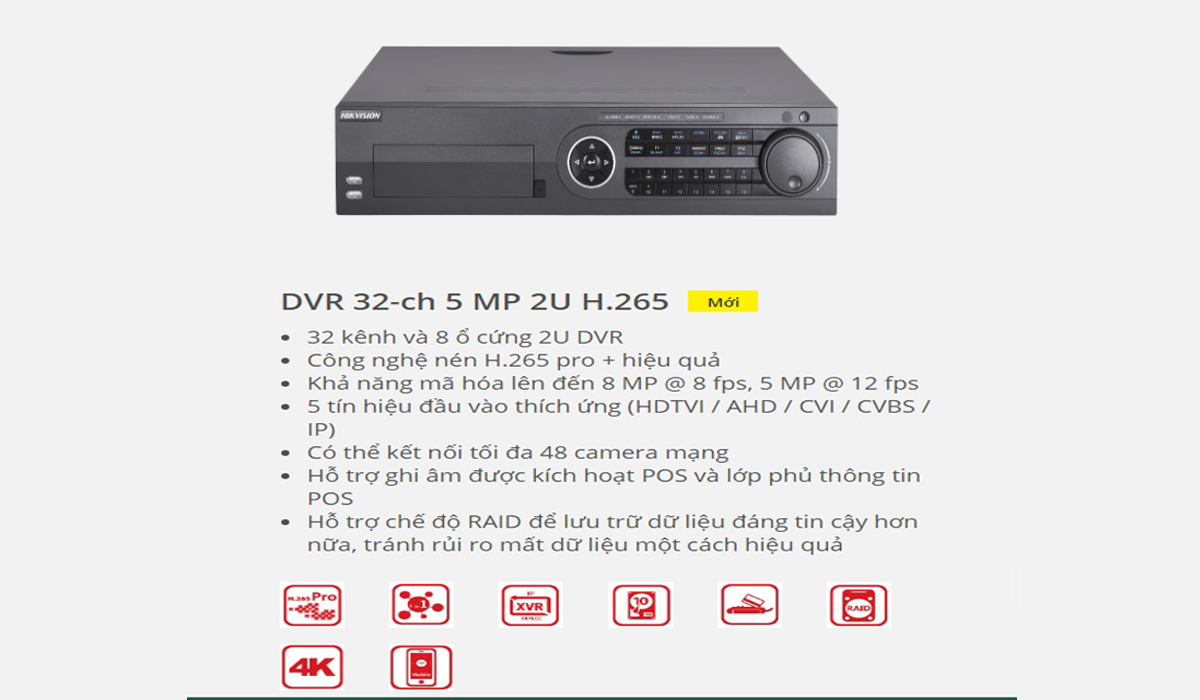 Đầu ghi hình camera ip 32 kênh hikvision