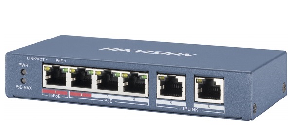 switch poe 4 cong hikvision ds 3e0106p e m
