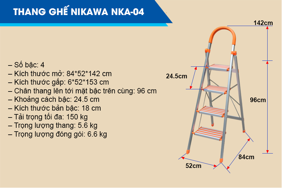 Thang ghế Nikawa NKA-04 1 Thang ghế Nikawa NKA-04