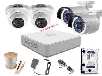 Bộ 4 Camera 2.0Mp Full HD Hikvision